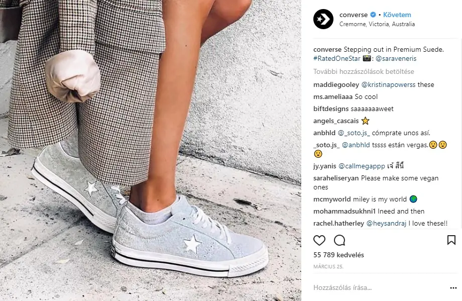 Converse Instagram példa